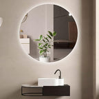 Led Mirror for Bathroom,Bathroom Mirrors for Vanity,Shatter-Proof,with Dimming & 3 Color Modes,Heated Demister Pad,Anti-Fog,Hanging Vanity Mirror,Easy to Install, Easy to Clean (Size : 50x50cm)