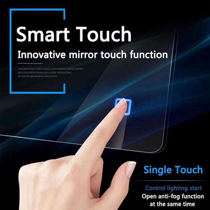 600 x 800mm LED Wall Mounted Bathroom Mirror with Lights Bathroom Mirror Touch Switch Demister Pad (Color : Horizontal Size : 600 * 800mm) (Vertical 600 * 800mm)