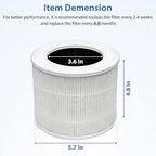 Core Mini Replacement Filter Compatible with LEVOIT Core Mini Air Purifier, Core Mini-P, 3-in-1 High Efficiency H13 HEPA Filter, Mini-RF Filter with Activated Carbon, Replace Part #Core Mini-RF, 2Pack