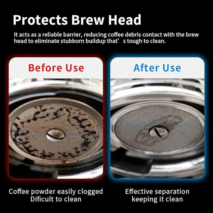 watchget 53mm Espresso Puck Screen Reusable Mesh Coffee Filter 0.8mm Thickness Puck Screen Stainless Steel Lower Shower Screen for 54mm Protafilter Basket