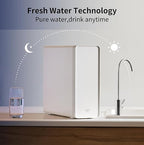 TOKIT Reverse Osmosis Water Filter, U1 Alkaline Mineral Under Sink Water Filter System, 400GPD Tankless RO Filtration with Faucet, NSF/ANSI 58, 2:1 Pure to Drain, Reduce TDS