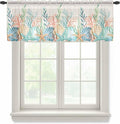 Summer Beach Sheer Valance Curtains, Ocean Colorful Coral Shell Seaweed Starfish Linen Light Filtering Kitchen Valances Rod Pocket Voile Curtain Treatment for Bedroom/Living Room/Basement 42Wx12L