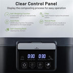 Electric Kitchen Composter with Activated Carbon Filters, LED Display & Auto Cycle for Food Waste Reduction and Odor Control