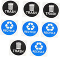 8pcs Trash Can Stickers for Easy Waste Sorting Self-Adhesive Rubbish Bin Labels Black and Blue Decals for Recycling and Composting Use