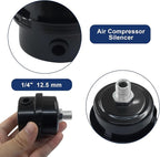 2 Pcs Air Compressor Silencer, 1/4 Inch Thread Intake Filter Muffler, 12.5 mm Air Compressor Silencer Filter for Generators and Blowers