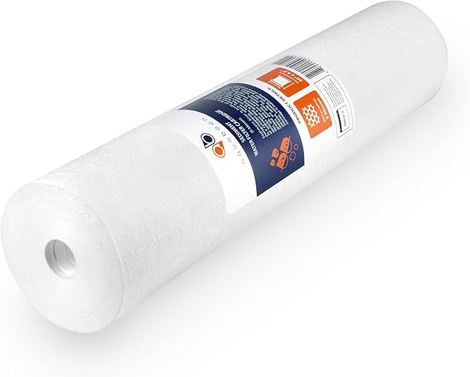 Aquaboon 5 Micron 20 x 4.5 Sediment, Iron & Manganese, CTO Whole House Water Filters Replacement Cartridges Set for 3-Stage Water Filter System