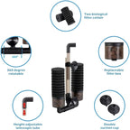 hygger Sponge Filter, Aquarium Filter Double Sponge Replaceable Media with 4 Biochemical Sponges and 1 Bag of Filtered Ceramic Balls Ultra Quiet Filter Fish Tank (S/M)