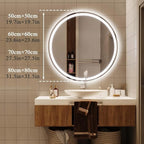 LTSRLL Frameless Illuminated LED Bathroom Wall Mirror with Touch, Demister Pad and Dimmable Lights & 3 Colors for Makeup Shaving and Bath Vanity IP44(Backlight,60cm/23.6in)