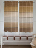 Vintage Brown Gradient Wood Grain Window Valance Curtains, Farmhouse Wood Barn Light Filtering Kitchen Valance with 3-inch Rod Pocket for Living Room Bathroom Bedroom,2 Panel,52x72In