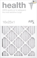 AIRX WICKED CLEAN AIR. Premium MERV 13 HEALTH Series - Made in the USA - Box of 6 - Pleated Air Filter 16x25x1