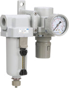 PneumaticPlus SAU420-N06G-MEP Compressed Air Filter Regulator Combo 3/4" NPT - Metal Bowl, Manual Drain, Bracket, Gauge