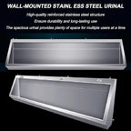 Wall-Mounted Stainless Steel Urinal Trough with Drain Pipe and Sensor, 304 Steel Commercial Multi-User Urinal, 100CM/150CM, for Schools and Construction Sites (150CM)