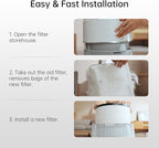 WISESKY WSP360 Pre-Filter Replacement for W-Cat Air Purifier Capture Cat Fur and Large Particles, Compatible with True WiseHEPA Air Filter,10 Packs, White