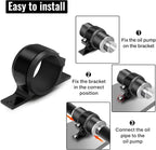 2 Pcs Universal Car Fuel Pump Fuel Filter Mounting Bracket Aluminum Clamp Holder with Rubber Insert, Black Hard Aluminum Anodized Accessories Suitable for Vehicle Fuel Oil Line (58 to 65 mm)