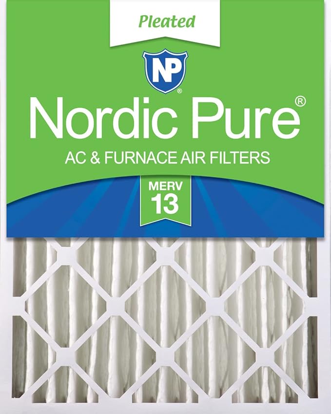 Nordic Pure 20x20x4 (Actual Size: 19 1/2 x 19 1/2 x 3 5/8) Pleated MERV 13 Air Filter 1 Pack