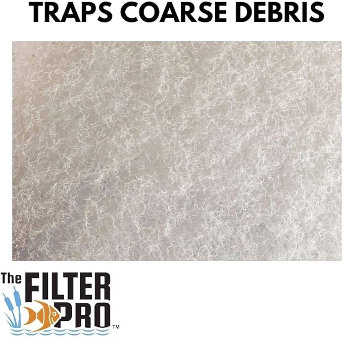 Beige Coarse Filter Media, 1.25" Thick, 18" x 56" Roll, Perfect for Aquariums, Ponds or Water Gardens, Made in USA