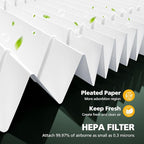 TP01 HEPA Replacement Filter Compatible with Dyson Tower Purifier Pure Cool Link TP01, TP02, TP03, AM11, BP01 Models, Compare to Part 968126-03, 2 Pack