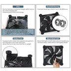 Quiet 120mm USB 5V/12V DC Fan - IPX5 Waterproof, 10 Speed, Portable Cooling Fan for Tablet, TV, Receiver, Router, DVR, Xbox, Greenhouse, Kennel, Computer Cabinet & Component Cooling