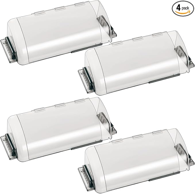 4 Pack Adjustable Air Vent Deflector, 9”-15” Transparent Deflector for Ceiling Registers, Floor, Sidewall (4)