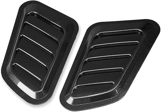 2Pcs ABS Car Air Flow Intake Hood Scoop Vent Bonnet Cover Universal DIY Decorate Car Accessories Compatible With BMW(Silver)