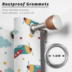 Turquoise Airplane Waterproof Outdoor Curtains for Patio, Windproof Weatherproof Curtains with Weighted Hem, Modern Art Cartoon Aircraft Clouds Light Filtering Privacy Drapes for Porch 54"x 84"