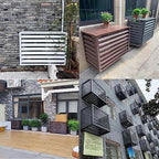 Aluminum Air Conditioner Cover, Privacy Fence Screen, Outdoor Condenser Protective Cover, Freestanding Louvered Space Divider, Trash Can Enclosure & Flower Stand, Suitable for Outdoo