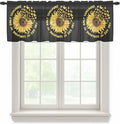 YOU ARE MY SUNSHINE Sheer Valance Curtains, Summer Sunflowers Golden Gradient Butterflies Light Filtering Kitchen Valances Rod Pocket Voile Curtain Treatment for Bedroom/Living Room/Basement 42Wx18L