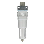 PneumaticPlus SAW600-N10BG Compressed Air Filter Regulator Piggyback Combo 1" NPT - Poly Bowl, Manual Drain, Bracket, Gauge