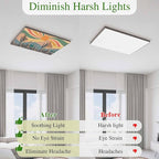 Fluorescent Light Covers for Ceiling Lights Cactus Desert Magnetic Light Filters 4 Pack 4x2 ft Boho Abstract Sun Mountain Rainbow Ceiling Lights Cover for Classroom Office School Home Drop Lamp Decor