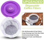 CAPMESSO Disposable Coffee Paper Filters Replacement Kerig Filter Compatible with Reusable Single Serve Pods Keurig Coffee Maker-300 Count (White)
