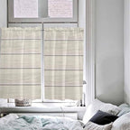 Vintage Country Wooden Board Window Valance Curtains, Gradient Wood Grain Line Light Filtering Kitchen Valance with 3-inch Rod Pocket for Living Room Bathroom Bedroom,2 Panel,42x54In