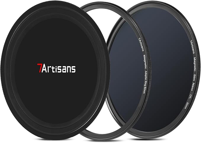 7artisans Nano Magnetic Filter UV Filter ND Light Reduction Filter/CPL Polarization Filter/GND Gradient Filter/Black Mist 1/4 Portrait Photography Filter Suitable for Lens(82mm CPL)