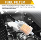 2PCS Gas Inline Fuel Filters with Magnet, Small Engine Fuel Filter, 1/4 Inch x 5/16 Inch Fuel Filters, Car Accessories Inline Gas Fuel Filter for Motorcycle Lawn Mower Tractors Small Engine