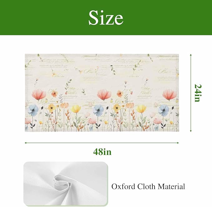 Fluorescent Light Covers for Ceiling Lights Spring Poppy Floral Magnetic Light Filters 2 Pack 4x2 ft Wildflower Vintage Ceiling Lights Cover for Classroom Office School Home Drop Lamp Decor