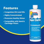 In The Swim Super Clarifier – Fast-Acting, Highly Concentrated Pool Water Clarifier for Crystal Clear Water & Improved Filter Efficiency – for Sand & Cartridge Filters - 1 Gallon