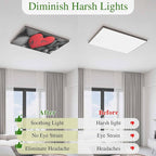 Fluorescent Light Covers for Ceiling Lights Love Heart Stone Magnetic Light Filters 1 Pack 4x2 ft Black Red Ceiling Lights Cover for Classroom Office School Home Drop Lamp Decor