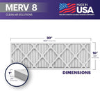 BNX TruFilter 10x30x1 Air Filter MERV 8 (4-Pack) - MADE IN USA – Dust & Pet Defense Electrostatic Pleated Air Conditioner HVAC AC Furnace Filters for Dust, Pet, Mold, Pollen MPR 600 – 700 & FPR 5