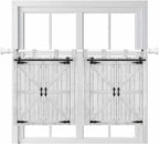Farmhouse Wood Grain Kitchen Curtains 24 Inch Length, Small Window Curtains Tab Top, Vintage Country Barn Gate Grey Light Filtering Short Window Treatments Tier Drapes 27.5"x24" 2 Panel