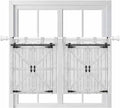 Farmhouse Wood Grain Kitchen Curtains 36 Inch Length, Small Window Curtains Tab Top, Vintage Country Barn Gate Grey Light Filtering Short Window Treatments Tier Drapes 27.5"x36" 2 Panel
