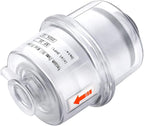 Oil Mist Filter, KF25 Vacuum Pump Exhaust Filter, 95% Efficiency Oil Mist Separator, Clear PC Body, Glass Fiber Element, 1.6" Port, 15.75" Drain Pipe, for CNC, Lab, Industrial, Compact 4.1"×5.6"