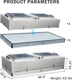 HEPA H14-Filter Laminar Flow Hood Updated FanFilter Unit（Include HEPA Filter）100/ISO Class 5 Cleanroom/Laboratory/Cleanroom/Mushroom Room, Laminar Air Flow Hood(46.2"x22.6"110V，Dual Machine)