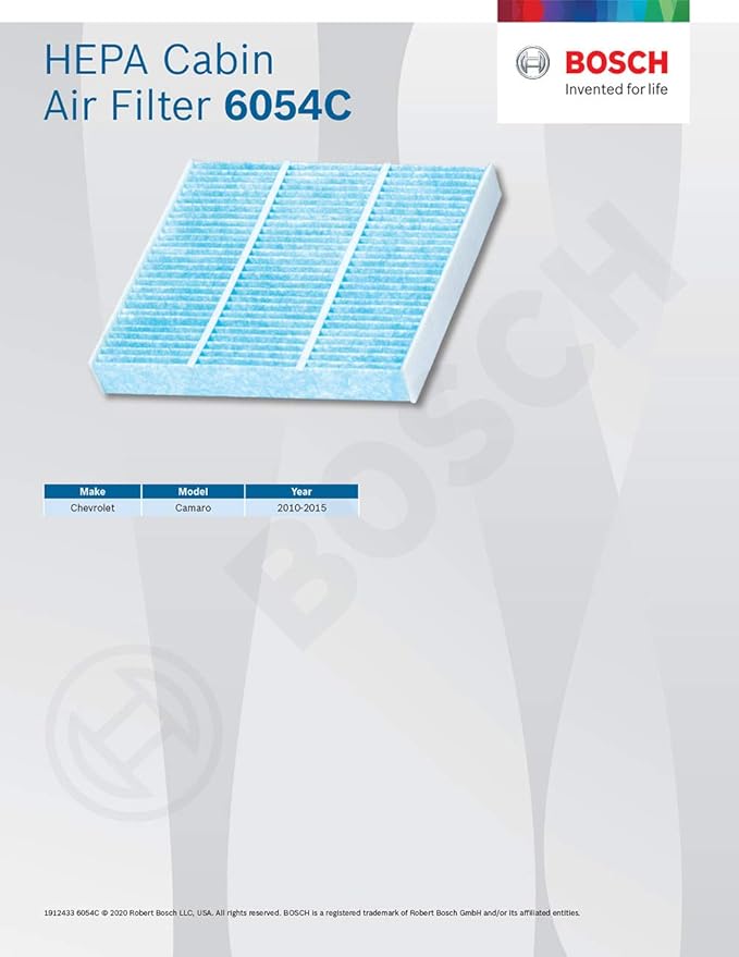 BOSCH 6054C HEPA Cabin Air Filter - Compatible with Select Chevrolet Camaro