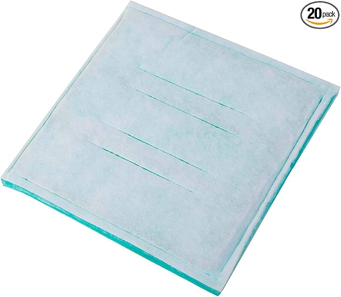 Hiton Paint Spray Booth Intake Filter Pad - Dry Tack Panel 16" x 20" (20 Pack), Series 45