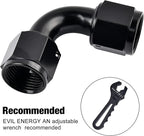 EVIL ENERGY 8AN Female to 8AN Female 90 Degree Swivel Coupler Union Fitting Adapter Aluminum Black 2PCS