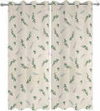 Leaf Outdoor Curtains for Patio Summer Jugal Leaves Pastoral Plant Linen Waterproof Outside Curtains with Grommet Top Weatherproof Curtain for Cabana Pergola Gazebo, 2 Pack, 54" W x 95" L