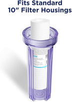 Membrane Solutions Grooved Sediment Water Filter Cartridge (Pack of 6), 0.5 Micron Whole House Water Filter Universal Replacement 10"x2.5" for 10" RO Unit, Whole House Under-Sink Filtration System