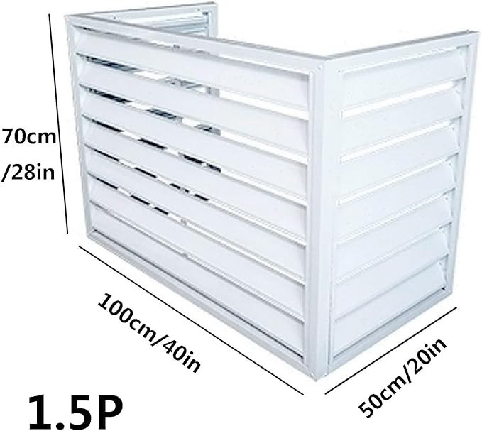 Aluminum Outdoor Condenser Protective Cover, freestanding Enclosure to Cover Garbage Or Ac Units, beautiful and durable appearance, suitable for gardens, balconies, walls, courtyards ( Color : THREE-W