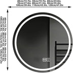 Wall Mirror for Bathroom, Wall Mounted Multifunction Bathroom Vanity Mirror with LED Lights and Demister Pad, 3-Color Dimmable LED Light, for Living Room and Bathroom(A,90cm/35.4in)