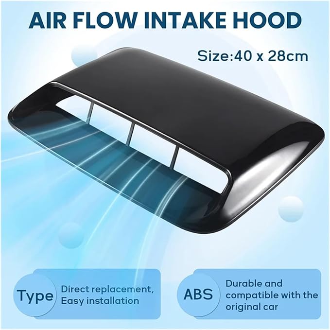 Car Universal Hood Vent Air Outlet Cover Compatible For Infiniti Compatible For Mazda And Tesla Hood Scoop Air Flow Intake Vent Cover