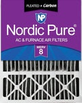 Nordic Pure 20x25x5 (Actual Size: 19 7/8 x 24 7/8 x 4 3/8) Honeywell Replacement Air Filters MERV 8 Pleated + Carbon 1 Pack
